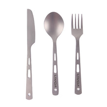 Load image into Gallery viewer, 3 Piece Cutlery Set Titanium Outdoor Camping Hiking Picnic Spoon Knife Flatware Fork For Camping Tableware Equipment