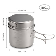 Load image into Gallery viewer, 1100ML / 1600ML Titanium Pot Pan