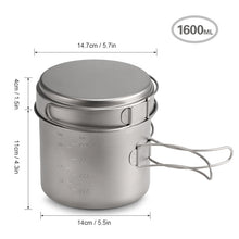 Load image into Gallery viewer, 1100ML / 1600ML Titanium Pot Pan