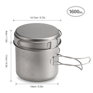 1100ML / 1600ML Titanium Pot Pan